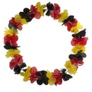 Hawaii bloemenkrans zwart/geel/rood