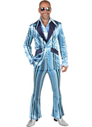Kostuum 70's streep Blauw
