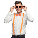 Accessoire-set Neon Oranje (bretels, bril en strik)