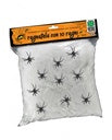 Spinrag 500 gr wit met 10 spinnen