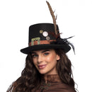 Hoge hoed Steampunk met veer