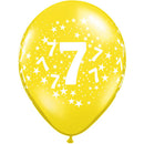 Ballonnen rondom bedrukt met '7', 5 stuks