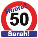 Verkeersbord / Huldeschild 50 jaar Sarah