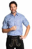 Cowboy / Tiroler overhemd blauw-wit geruit