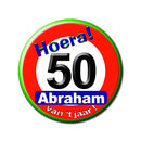 Button klein Verkeersbord Abraham