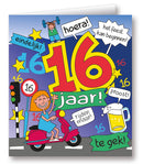 Kaart Cartoon 16 jaar