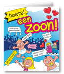 Kaart Cartoon Hoera een zoon