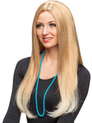 Pruik middelscheiding extra lang blond