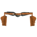 Riem Cowboyholster Sheriff dubbel, 125 cm verkrijgbaar in bruin of zwart