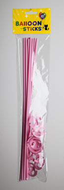 Ballonstokjes papier wit 10st