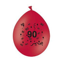 Ballonnen bedrukt 90. 10 stuks assorti kleuren