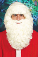 Baardstel Sinterklaas / Kerstman pruik en baard met snor naturel/offwhite