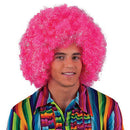 Afro pruik roze zilver