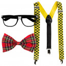 Nerd set (bretels, strik en partybril)