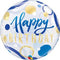 Bubble helium ballon Happy Birthday blauw