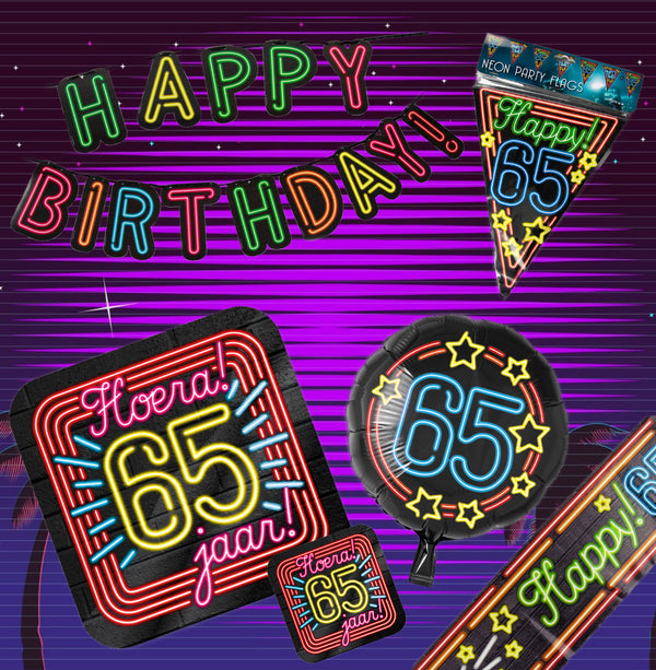 Feestpakket 65e Verjaardag Neon