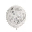 Confetti ballonnen 12" metallic, verpakt per 6 stuks, diverse kleuren