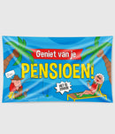 Gevelvlag Pensioen Cartoon 90x150cm