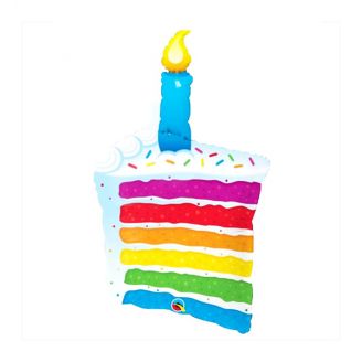 Folie helium ballon Shape Rainbow & Candle  106cm