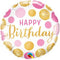 Folie helium ballon Happy Birthday roze en
