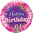 Folie helium ballon Happy Birthday roze