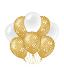 Ballonnen gold/white 8 stuks