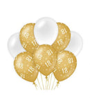 Ballonnen gold/white 8 stuks
