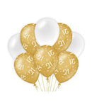 Ballonnen gold/white 8 stuks