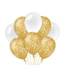 Ballonnen gold/white 8 stuks
