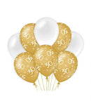 Ballonnen gold/white 8 stuks