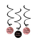 Hangdeco Swirl Roségold/Black Happy Birthday