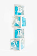 Ballonnen vitrinedozen, 4 stuks inclusief 2 sets stickers LOVE en 2 sets stickers BABY