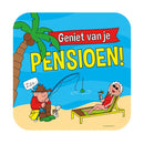 Huldeschild Pensioen cartoon