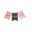 Party flag banner roségold/black Congrats