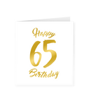 Wenskaart Gold/White  65 jaar - Happy 65 Birthday