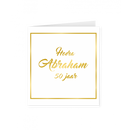 Wenskaart Gold/White  Hoera Abraham 50 jaar
