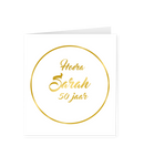 Wenskaart Gold/White Hoera Sarah 50 jaar