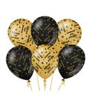 Ballonnen Classy gold/black-Pensioen 6st