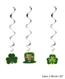 Decoratie spiralen St Patrick's Day 3 stuks