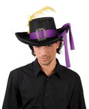 Hoed Musketier zwart/paars