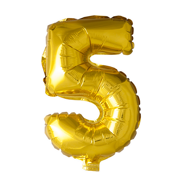 Folie Cijfer ballon 34"/86cm 0-9 Goud, wordt met helium gevuld verstuurd