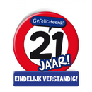 Verkeersbord wenskaart 21 jaar