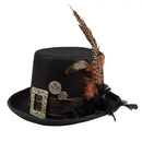 Hoge hoed Steampunk met veer