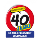 Verkeersbord wenskaart 40 jaar