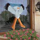 Opblaas ooievaar met 2 banners boy / girl 70 cm