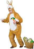 Paashaas kostuum bruin met wortel