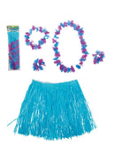 Hawaii rokje 60 cm met haarclip bloem en bloemenkransje