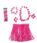 Hawaii rokje 60 cm met haarclip bloem en bloemenkransje