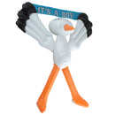 Opblaas ooievaar met 2 banners boy / girl 70 cm