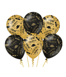 Ballonnen Classy Goud/Zwart - Yes! You did It / Geslaagd 6 stuks